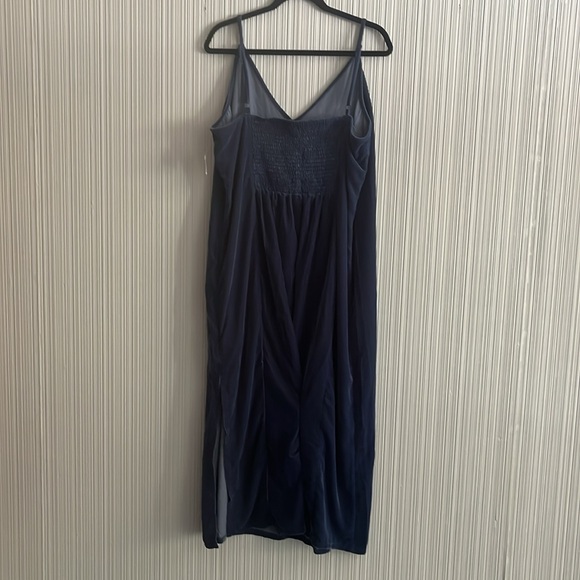 Plus size Old Navy blue velvet slip dress - Picture 2 of 7